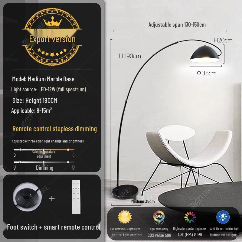 Nordic Minimalist Fishing Floor Lamp - Elegant Living Room Decor, Atmospheric Vertical Light, Luxurious Art Design