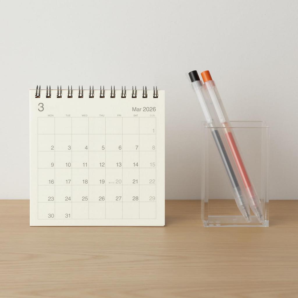 MUJI Bagasse Paper Monday March 2026 March 120 X 120 76418917 Calendar, Start, Small, - 2027, Approx. Mm, Desktop,