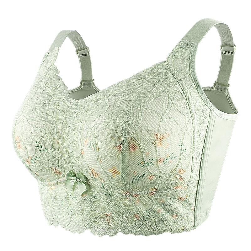 

FallSweet Plus Size Underwear Women Lace Bras Seamleass Minimizer Bralette Soft Wireless Bras Ladies Lingerie 36CD-46CD 46/105CD зелёный