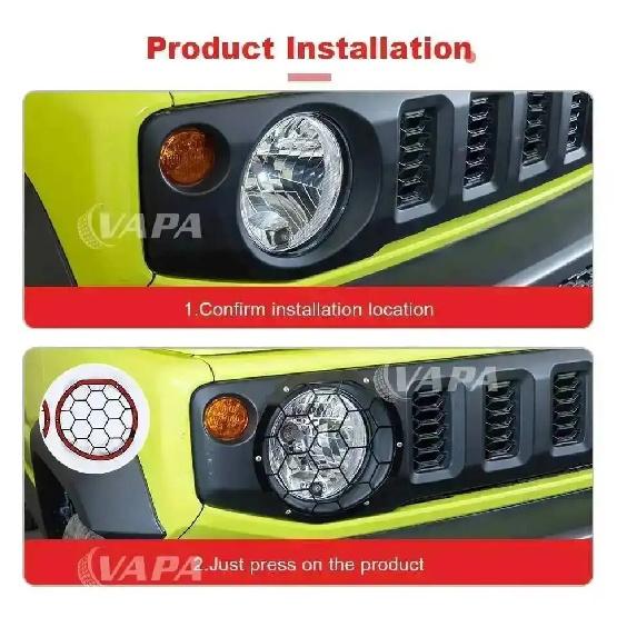 Car Headlight Metal Decoration Lamp Protective Cover for Suzuki Jimny 2019 Up Exterior Accessories