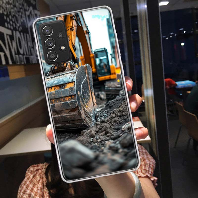 Construction Machinery Excavator Phone Case for Samsung A54 A57 A37 A17 A14 A15 A12 A24 A34 A55 A35 A25 A52S A07 A05S A04S A22 A