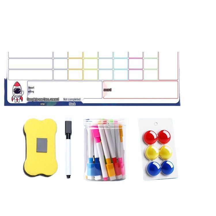 Kids' Growth and Discipline Magnetic Wall Chart with Reward Stickers for Time Management and Points Collection