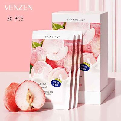 VENZEN Peach Nicotinamide Moisturizing Mask Pores Moisturizing Cleansing Sleep Smear Yogurt Mask