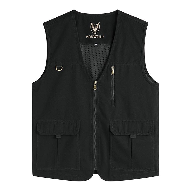 Men's High-End Mountain Style Outdoor Vest - Pure Cotton, Fishing & Camping Gilet Jacket