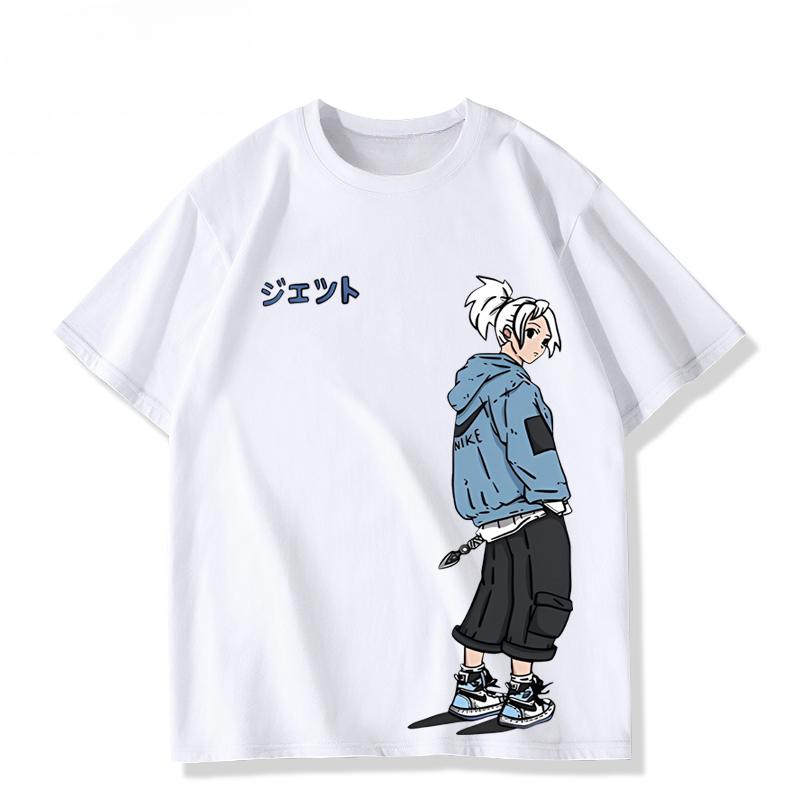 Valorant JETT Trička Hra Nejnovější Tričko pro Muže Unisex Základní Tričko Hip Hop Narozeninové Dárky Topy Oblečení Pro Choice