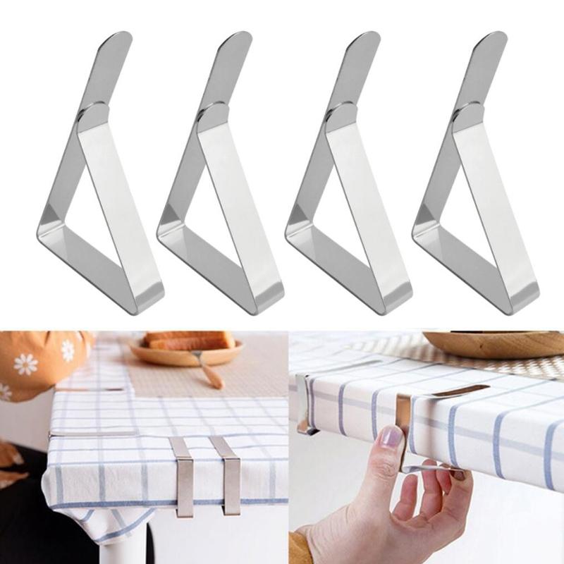 Stainless Steel Anti-Slip Tablecloth Clips Non-slip Tables Cover Securing Clamps Clip Wedding Camping Promenade Table Cover Clip