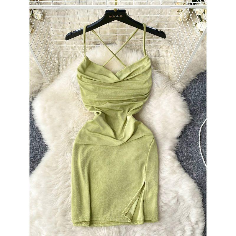 Internet Celebrity Ins Sexy Hollow-out Backless Sling Dress