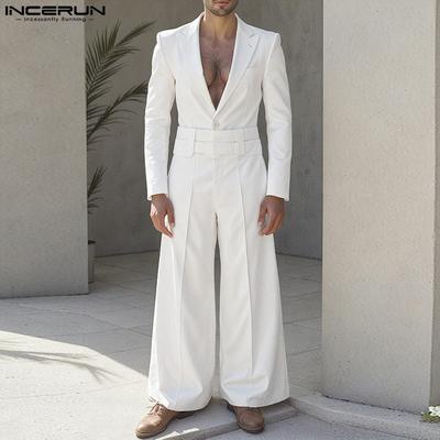 Men Sets Long Sleeve Thin Blazer Long Pants Two Piece Suit Casual Outfits