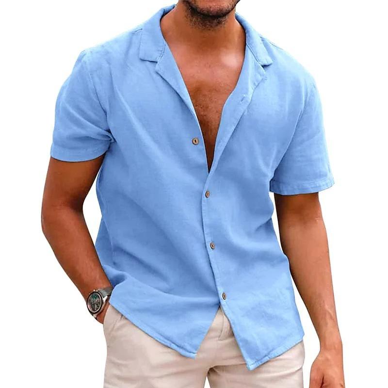 

Men s Shirt Summer Hawaiian Shirt Button Up Shirt S білий