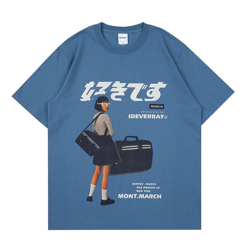 Женская уличная одежда, топы в стиле Харадзюку, футболка с японским принтом, корейская летняя одежда, хлопковая футболка большого размера с короткими рукавами, мужская футболка L