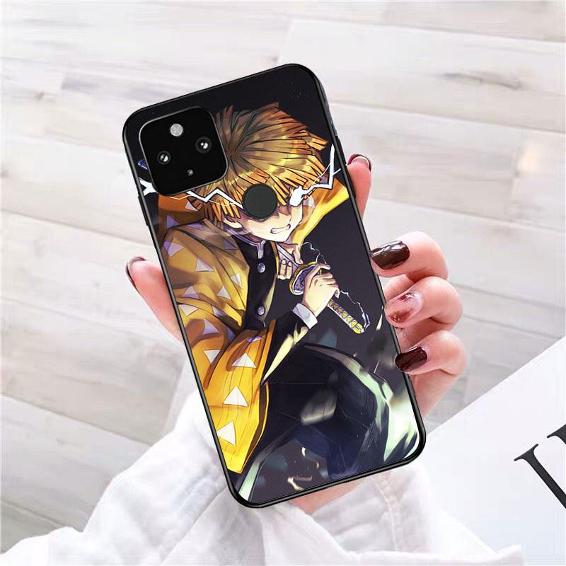כיסוי טלפון אנימה Demon Slayer Agatsuma Zenitsu לגוגל פיקסל 7 פרו 7 6A 6 פרו 5A 4A 3A פיקסל 4 XL פיקסל 5 6 4 3 XL 3A XL 2 XL