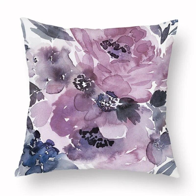 Spring Watercolor Floral Pillowcase Pink Rose Decorative  Sofa Living Room Bed  Home