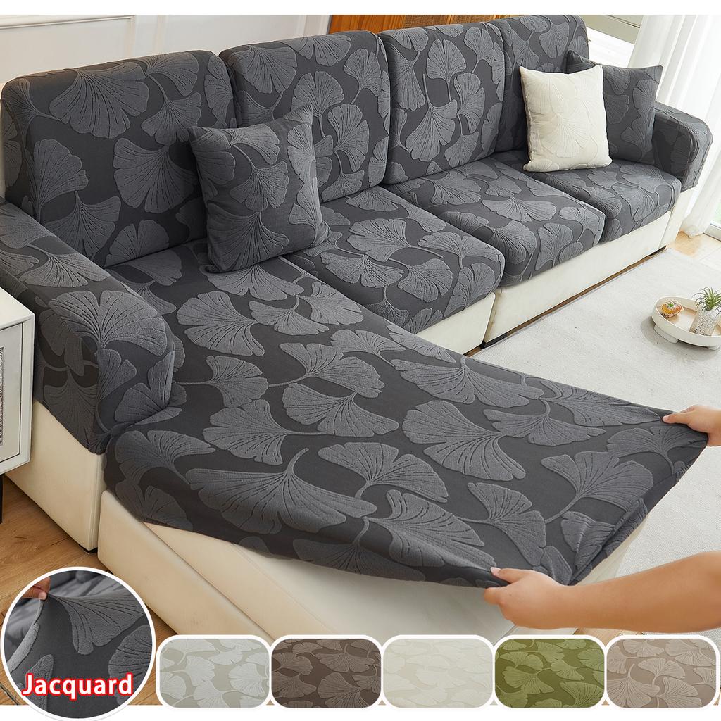 1Pc Ginkgo Leaf Shape Sofa Cover Elastic Fit Soft Jacquard Sofa Slipcover For Living Room Thicken Sofa Couch Cushion Covers