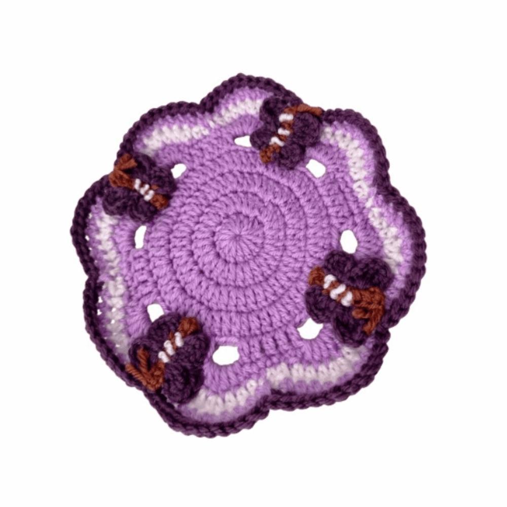 

Knitted Butterfly Crochet Placemat Decorative Heat Insulation Mats Photo Props