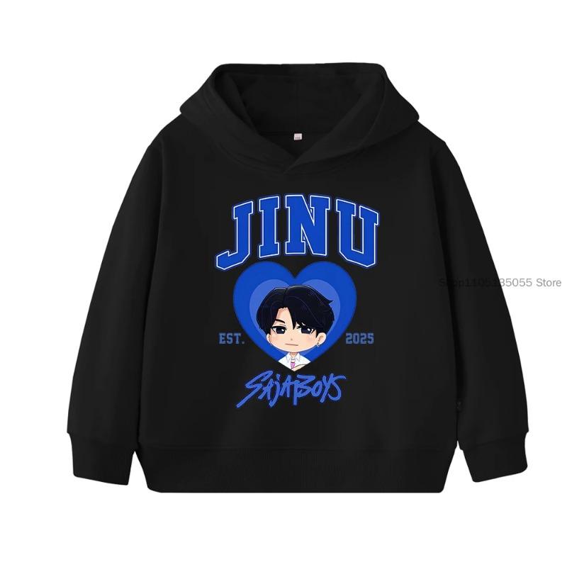 KPop Demon Hunters Saja Boys Cartoon Printed Hoodie Harajuku Pullover Kid's  Autumn Winter Fashion Outfit
