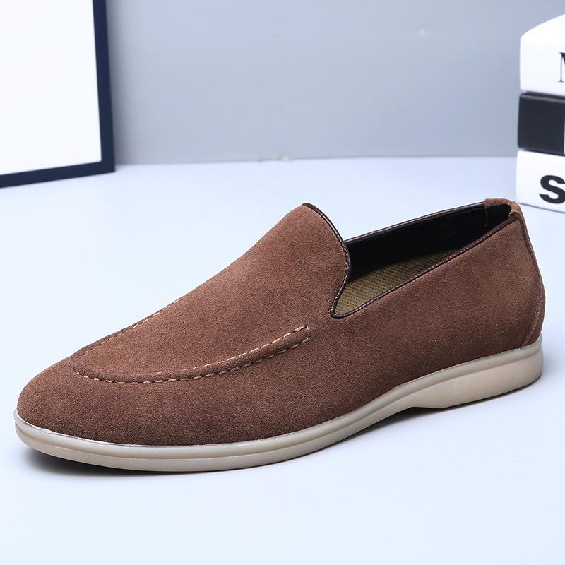 Retro British Fur Turning One Pedal Men's Business Breathable Foot Cover Casual Soft-soled Lazy Shoes
