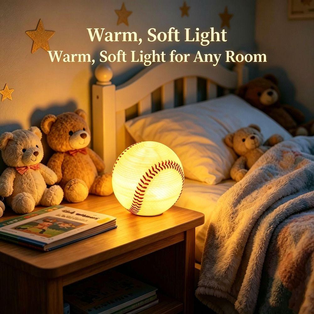 Silicone Softball Lamp Gift 3D Bedside Lamp Sport Theme Softball Night Light  Kids Room
