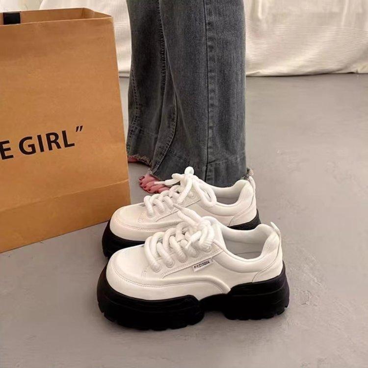 Platform Sneakers Womens Fashion Versatile White Shoes  Spring New Platform Heightening Casual Shoes  Para Mujeres