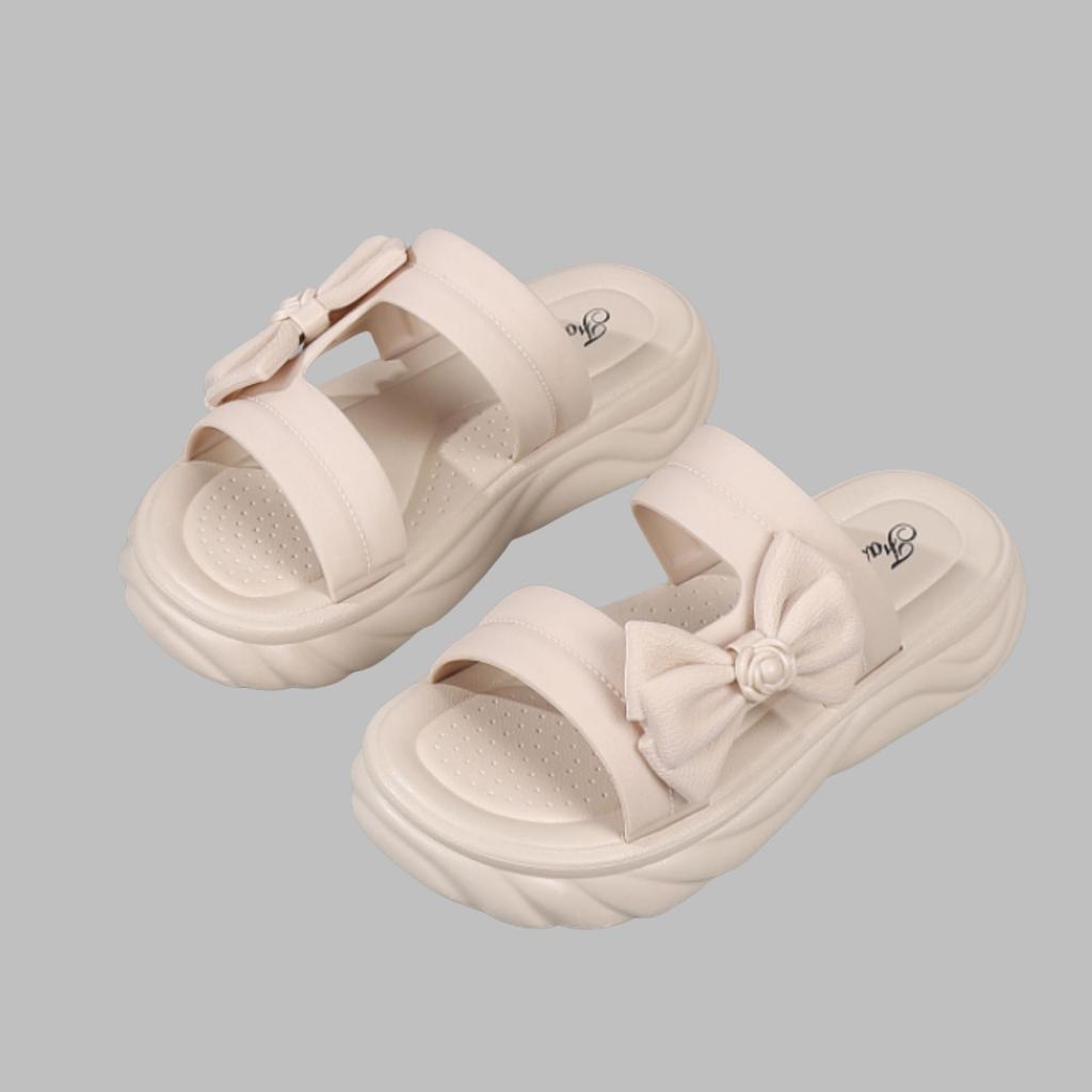Women Summer Open-Toe Platform Sandals Comfortable Thick Sole Soft Beach Slides for Outdoor Wear