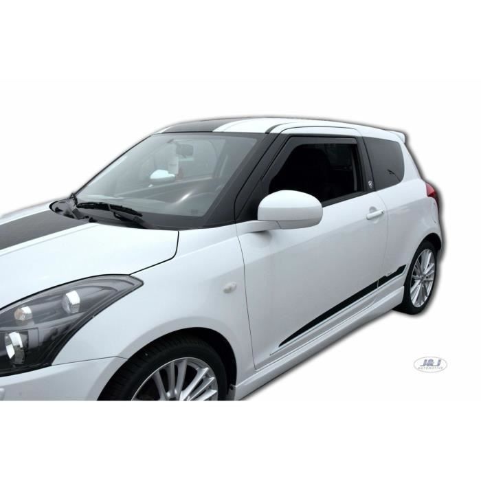 Déflecteurs d'air - J&J AUTOMOTIVE - Suzuki Swift 3P - Fumé - Acrylique renforcé - Installation facile