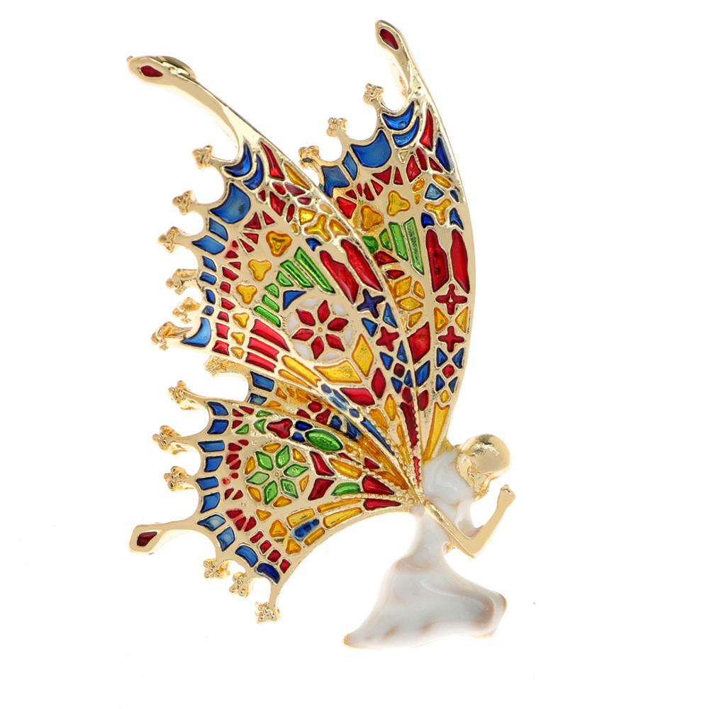 

Новые красивые броши с крыльями ангела для женщин, красочная булавка в виде бабочки для девочек