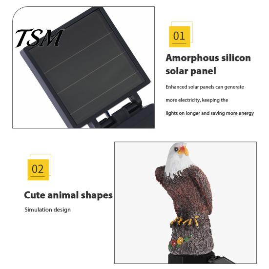 Garden Gifts for Landscaping Lovers Eagle Solar Light, Outdoor Waterproof LED Light with Villa Courtyard Decorative Fixtures Stake, Bald Lawn Pathway