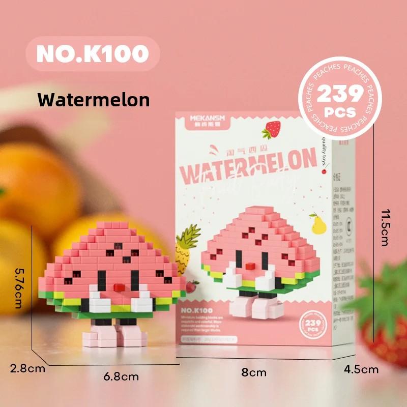DIY bloková kreslená roztomilá 3D puzzle ovocná párty model mikročástic sestavitelná panenka stolní dekorace dětská hračka dárky