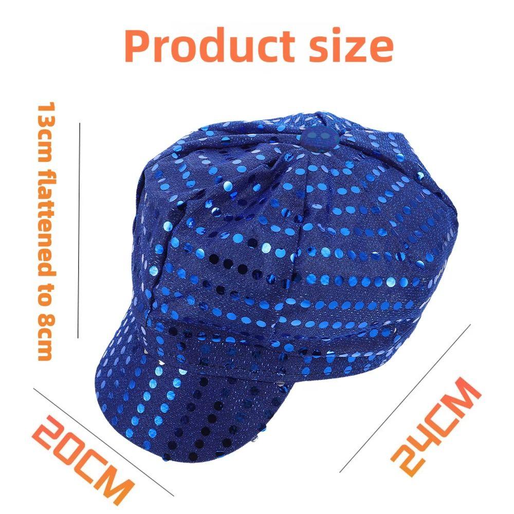 Dress Up Glitter Caps Octagonal Costume Hat Halloween Disco Sequin Hat Men Women