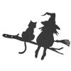 Hexenkatze Gartenstecker Metall Silhouette Niedlicher Hexenkatzenstecker Auf dem Ast für Baumstumpf Hof Rasen Deko