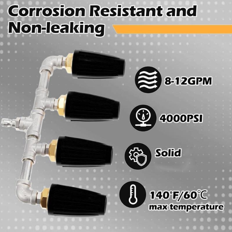 Rotating Sprinkler Water Turbines Nozzle Featuring 4Heads Corrosion Resistant Fittings Ideal for Highly pressure Outdoor Use