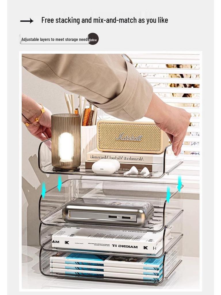 Acryl A4 Schreibtischorganizer: Transparentes Ablage- & Bücherregal