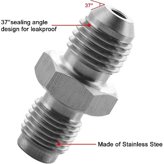 EVIL ENERGY 3AN Male Flare to M10 x 1.0 Male Metric Thread Brake Fitting Stainless Steel Adapter