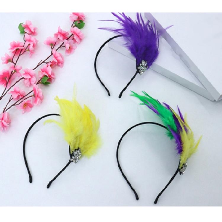 1920er Jahre Kopfschmuck Mardi Gras Party Feder-Haarband Damen Fascinator Stirnband