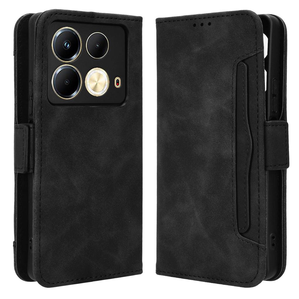 For Infinix Note 40 X6853 Case Shock-Absorbent Leather Phone Shell with Multiple Card Slots