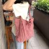 Summer Small Tote Bag for Women Red White Grid Girls Artistic Trend Shopping Bags Women Shoulder Bags Designer Bags Bolso Sac
