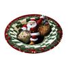 Christmas 3D Rug Santa Claus/Gnome/Dog Quilted Round Swirl Rug Non-Slip Optical Illusion