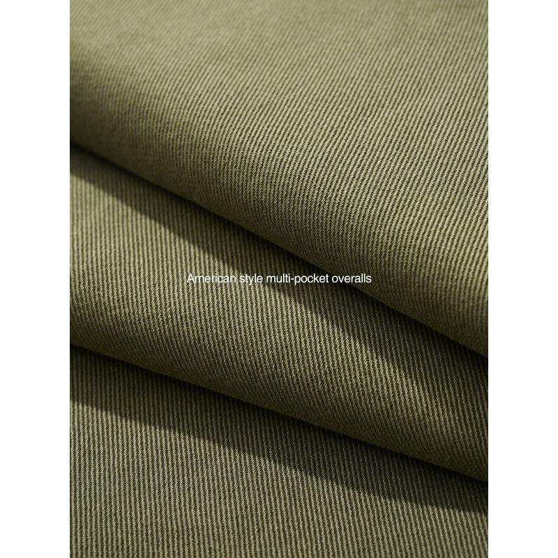 American-Style Multi-Pocket Cargo Pants for Men, Army Green, 2025 New Autumn Trendy Brand, Retro Loose Fit, Curved Knife Casual Pants for Men