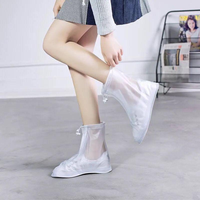 Unisex Waterproof Non-Slip Silicone Rain Boot Covers - Thick, Wear-Resistant Overshoes for Wet Weather Protection