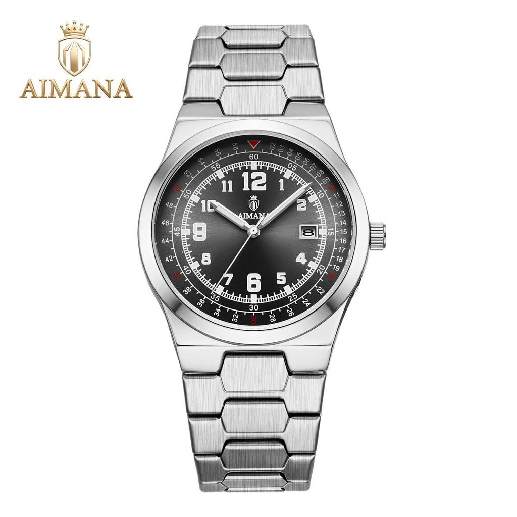 Vintage Aviation Pilot Watch for Men Waterproof Quartz Watch with Date Luminous Hands Steel Strap Dress Wrist Watch