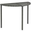 Balcony Table Half Round Poly Rattan And Metal 100x50x74 Cm Gray