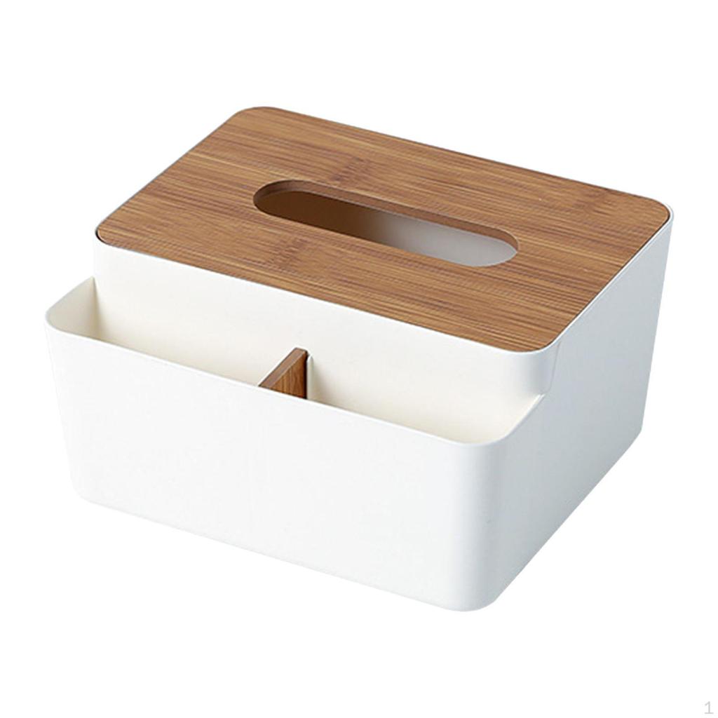 Multifunctional Tissue Box Cover Holder Desk Organizer Rectangle Bedside Decorative for