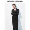 UR2025 Women's Pleated Long-Sleeve Slim Dress