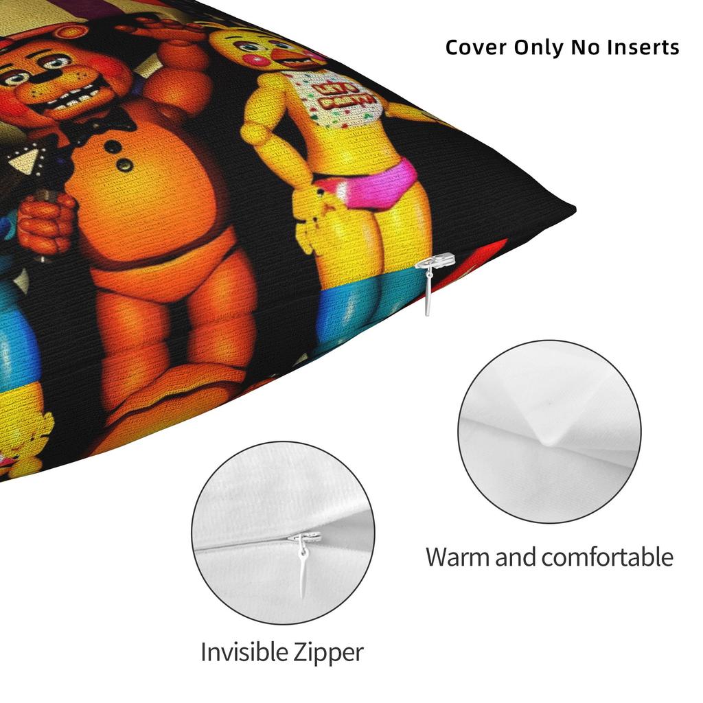 FNAF At Freddys Pillow Covers Merchandise Soft Cushion Cover Decorations  Pillow Case Cover Home Multi-Size