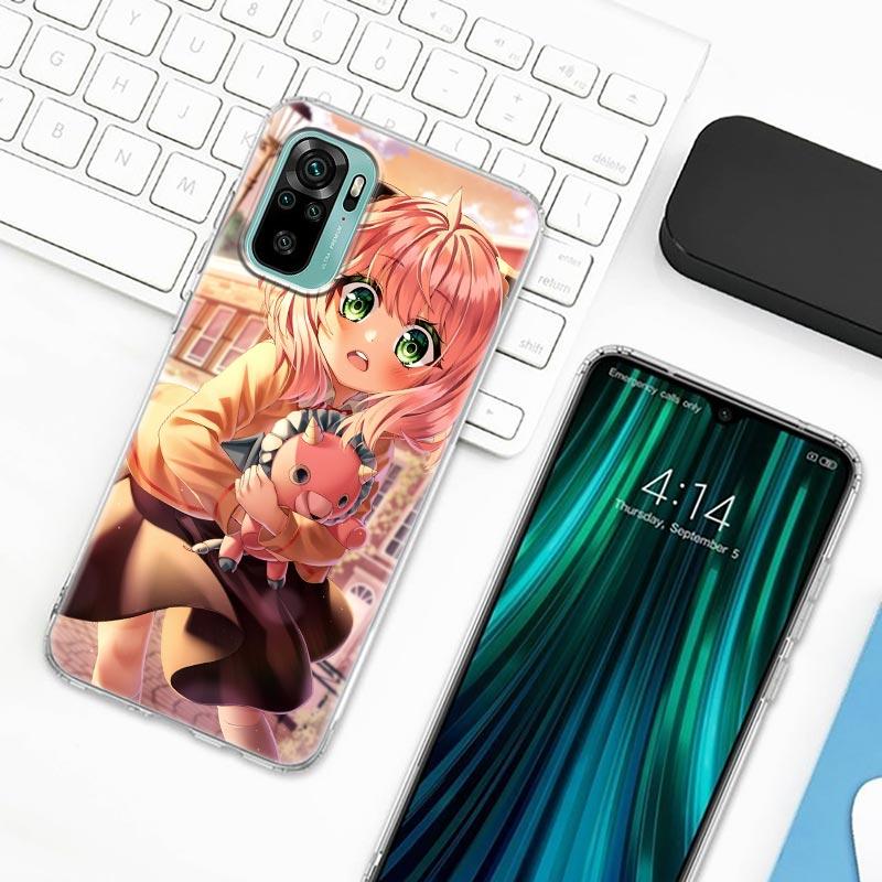 Spy X Family Anya Forger Anime Phone Case For Xiaomi Redmi Note 9s 8 11 7 9 10 Pro 10s 11s 8Pro K40 Clear Cover Cute  Girl Cases