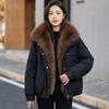 2026 Fashion Long-Fur-collar Winter Short Parkas Women's Cotton-padded Jacket Thicken Warm Coat Female Casual Loose Outerwear