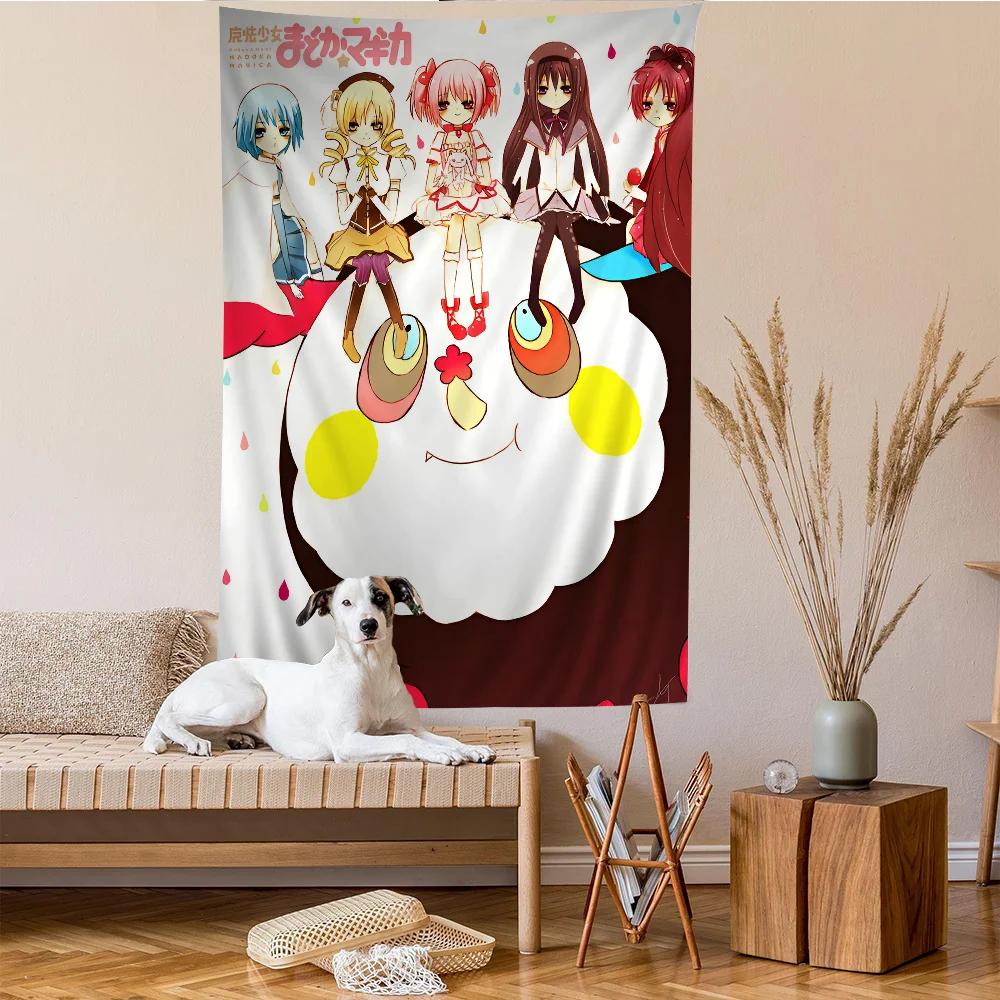 VIKAMA Puella Magi Madoka Magica Large Wall Tapestry Bohemian Hippie Indian Buddha Witchcraft Room Decor