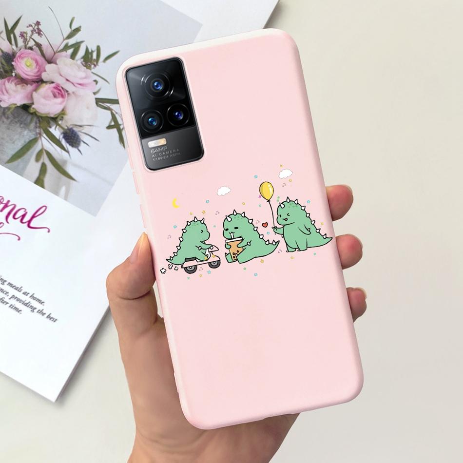 For Vivo V21e Case Vivo V21E 4G V 21E V2061 Lovely Cartoon Candy Color Soft Silicone TPU Phone Back Cover