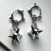 Gothic Spiked Huggie Earrings Punk Morning Star Studs Hypoallergenic Stainless Steel Hoops