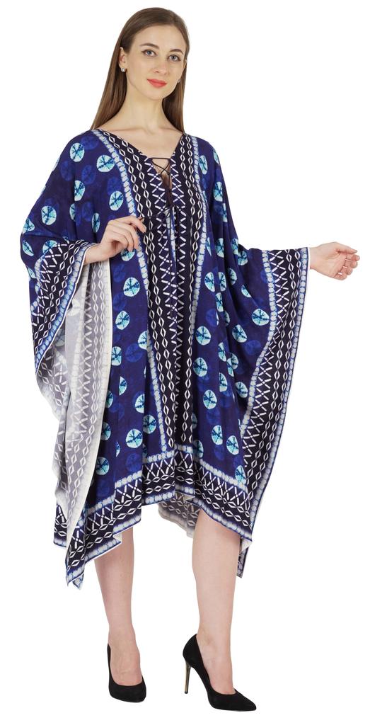 Moomaya Printed Short Turkish Kaftan For Women's Sexy Kaftan Evening Gown Beachwear
