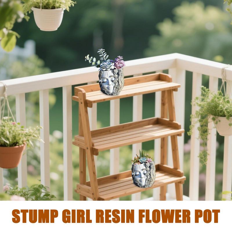 Creative Girls Face Head Flower Planter Succulent Plant Container Pot Flowerpot Home Decor Tabletop Ornament Garden Decoration